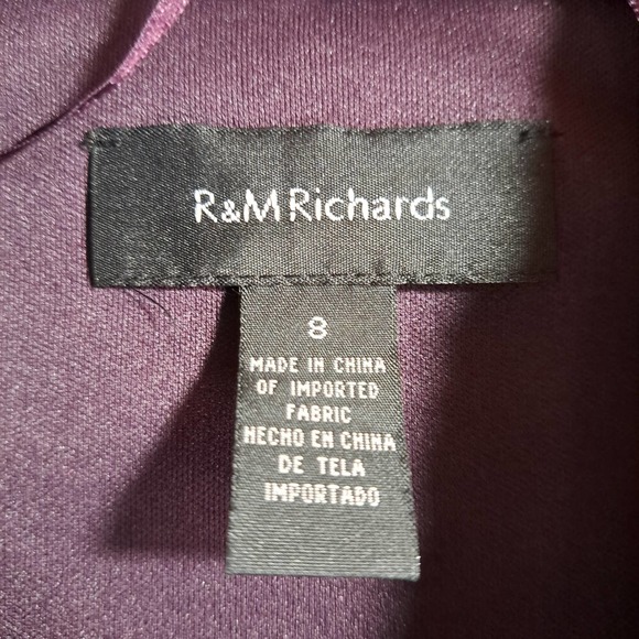R & M Richards Women's 8 Purple Beaded Formal Tiered Ruffle Dress Gown w/Jacket - Picture 9 of 12